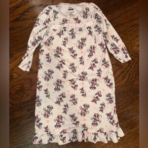 Minnie Mouse long-sleeve pajama nightgown for toddlers with a ruffle trim